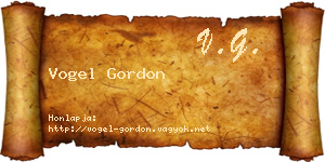 Vogel Gordon névjegykártya